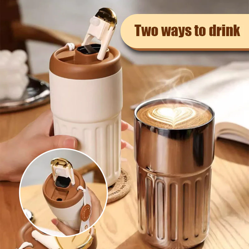 Kaffeethermoskanne - Temperaturanzeige, Auslaufsicher, 400 ml