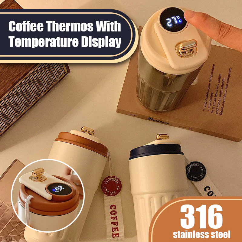 Kaffeethermoskanne - Temperaturanzeige, Auslaufsicher, 400 ml - Image 2