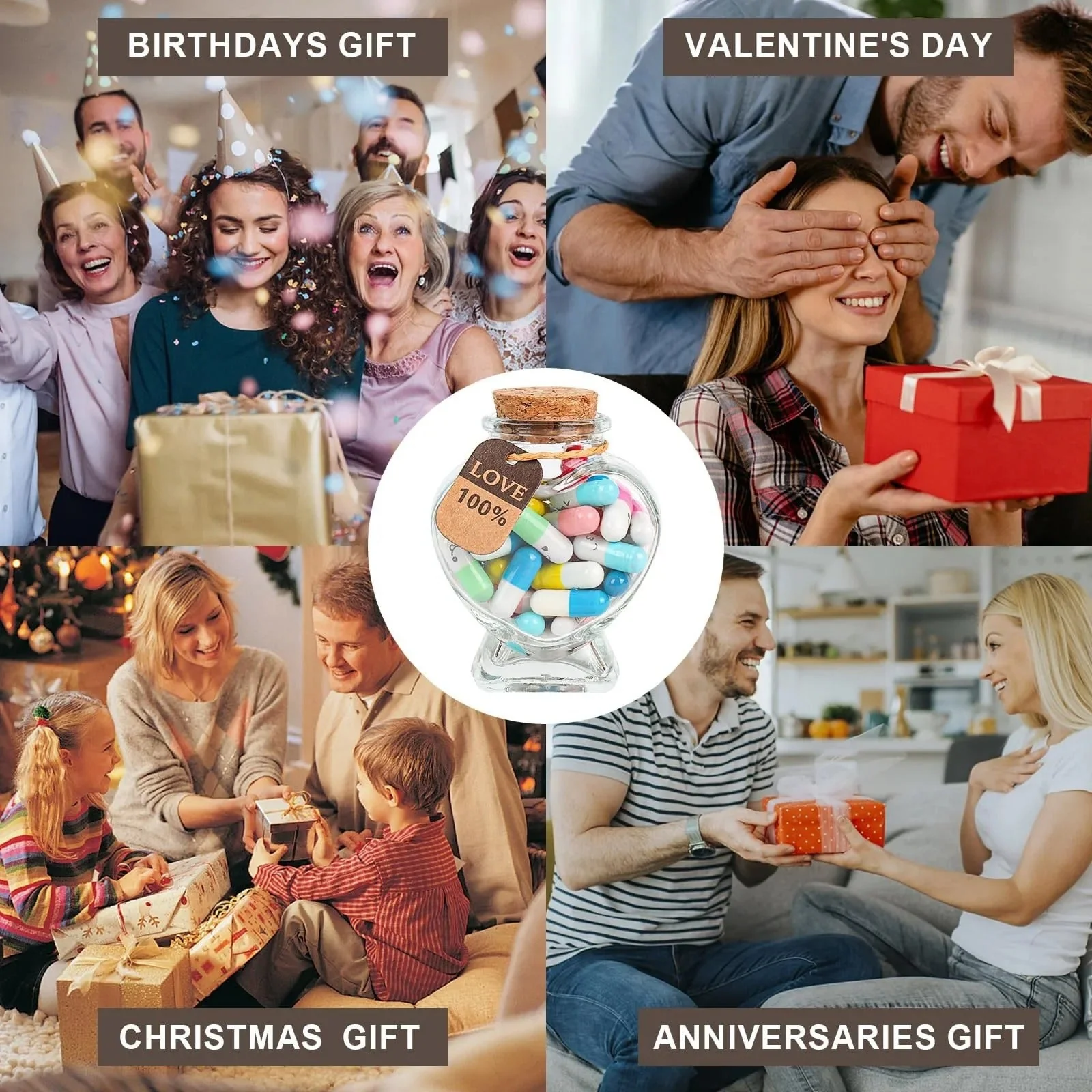 Kapsel Nachricht in Glasflasche Geschenk