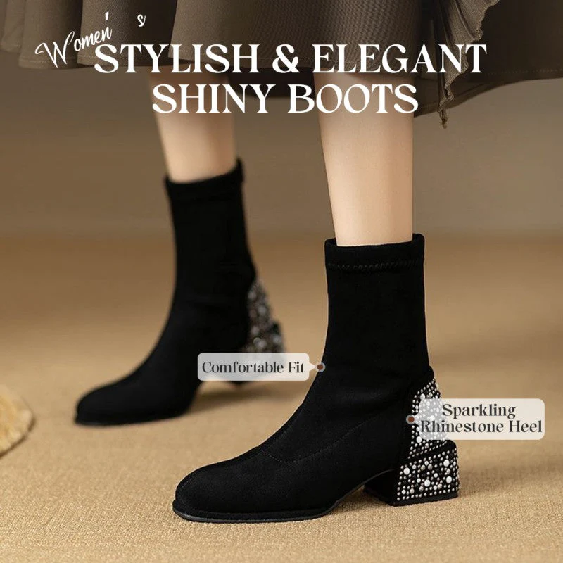 Kiera – Elegante Damen-Stiefel mit Strasssteinen und klobigem Absatz