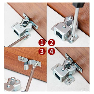 SecureSteel™ – Klassischer Schranktürverschluss aus Edelstahl mit sicherem Druckmechanismus | 4+4 GRATIS - Image 6