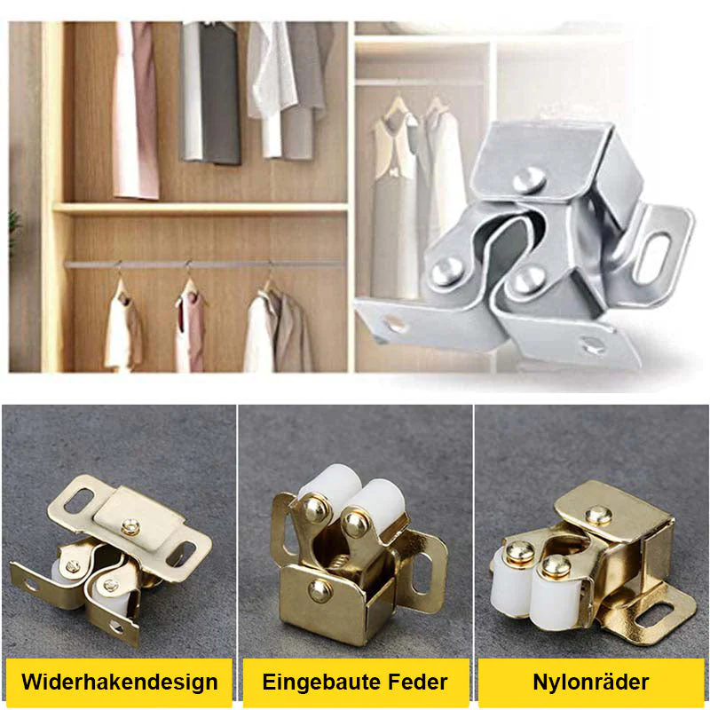 SecureSteel™ – Klassischer Schranktürverschluss aus Edelstahl mit sicherem Druckmechanismus | 4+4 GRATIS - Image 7