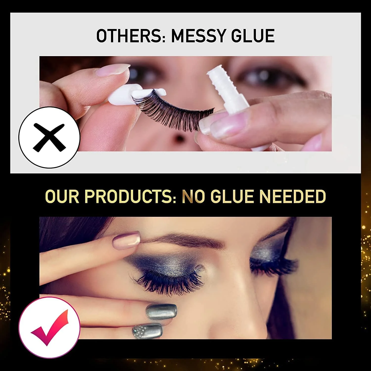 Kleberfreie Wimpern in 3 Sekunden zum Anbringen, wasserfeste selbstklebende Wimpern - Image 5