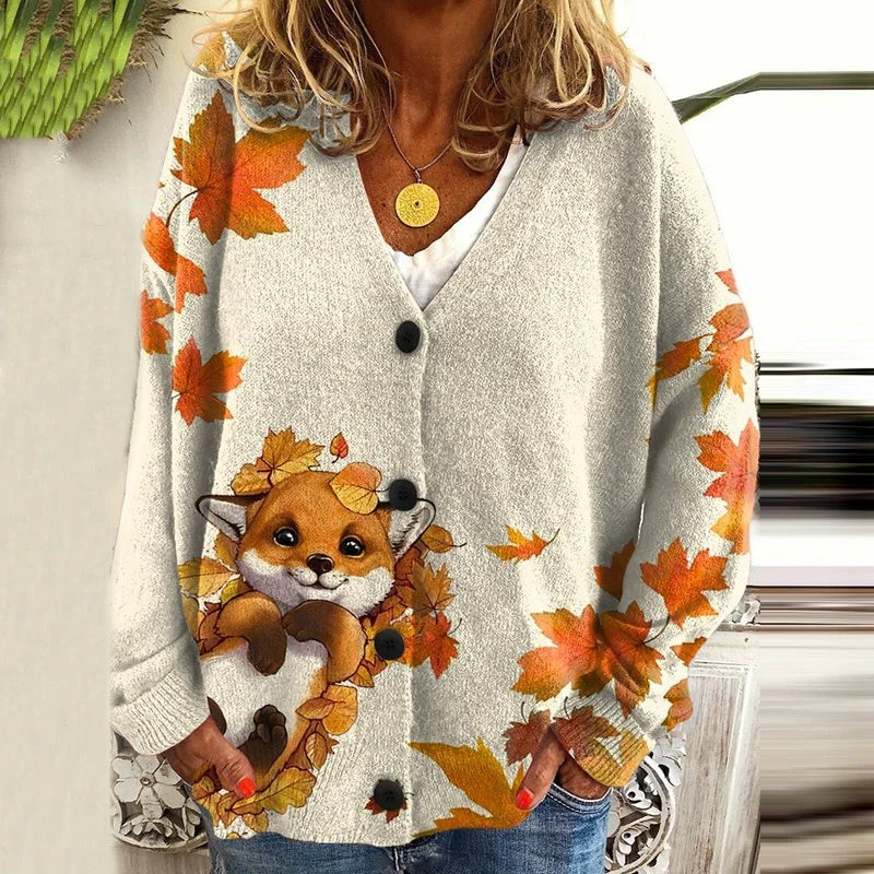 Knittella – Damen Strick-Cardigan mit Print & Knopfleiste - Image 6