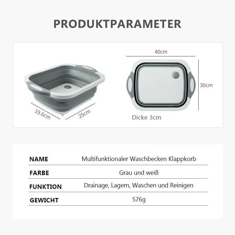 KüchenMeister - Der tragbare multifunktionale Waschbecken Klappkorb | 50% RABATT - Image 8