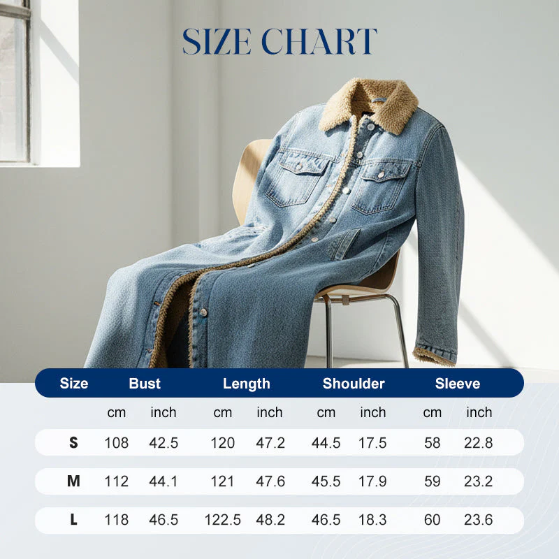 Lans – Warme Lange Gefütterte Jeansjacke für Damen - Image 9