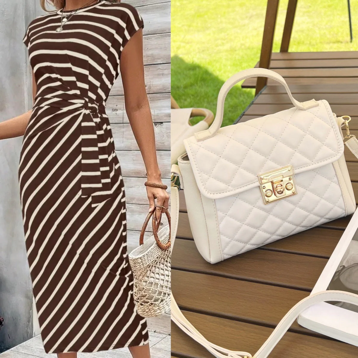 Leoparden-gestreiftes Maxikleid mit Farbblock und verstellbarer Taille - Image 20