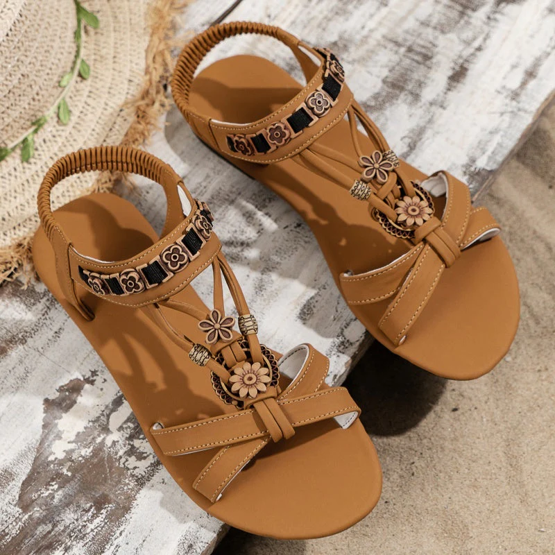 Lila – Atmungsaktive flache Sandalen mit Blumenmuster - Image 4