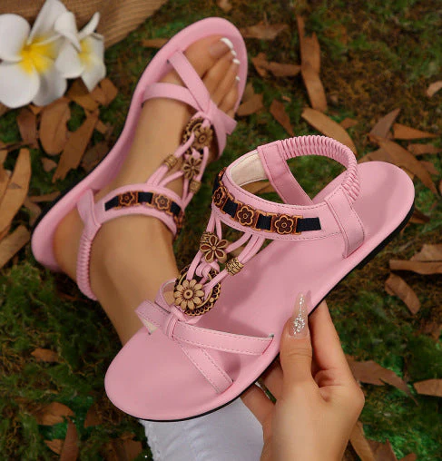 Lila – Atmungsaktive flache Sandalen mit Blumenmuster - Image 8