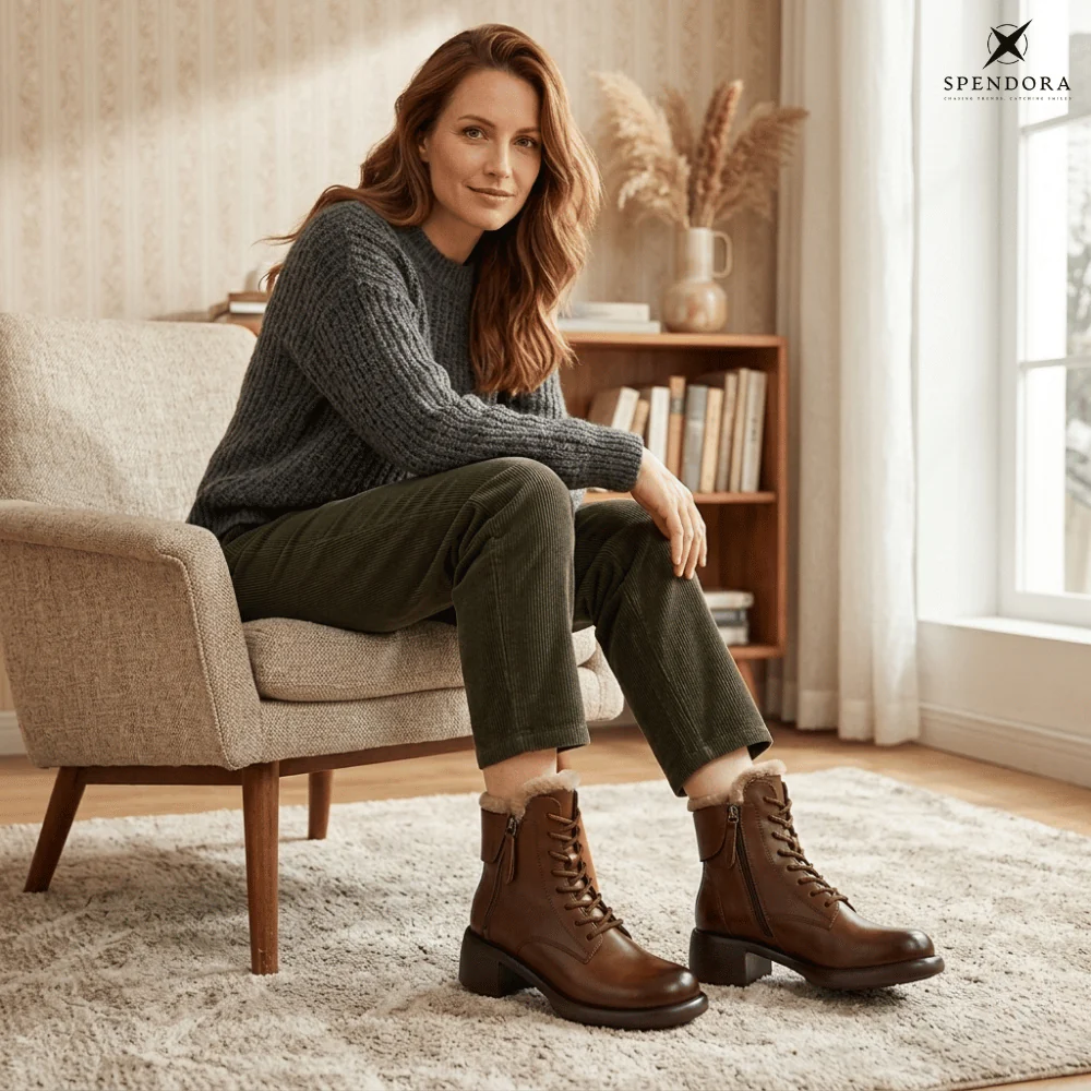 Mia – Warme Lederstiefel Komfort | 50% RABATT