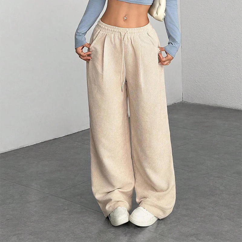 Mila — Cordhose mit weitem Bein und verstellbarem Bund - Image 2