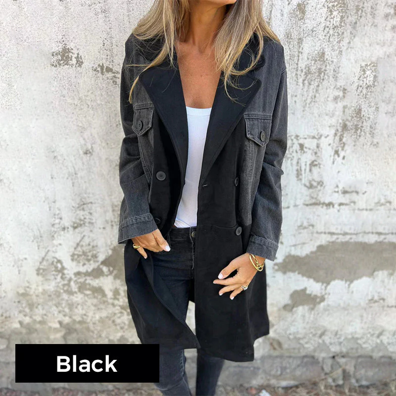 ChicDenim - Mittellanger Trenchcoat mit Denim-Jeans-Nähten | 50% RABATT - Image 10