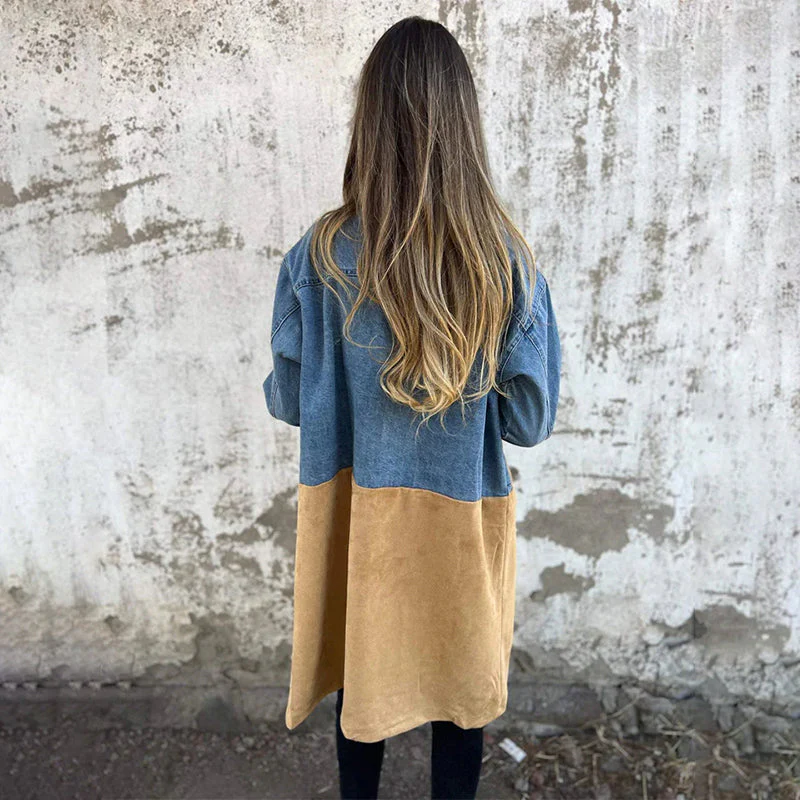 ChicDenim - Mittellanger Trenchcoat mit Denim-Jeans-Nähten | 50% RABATT - Image 4