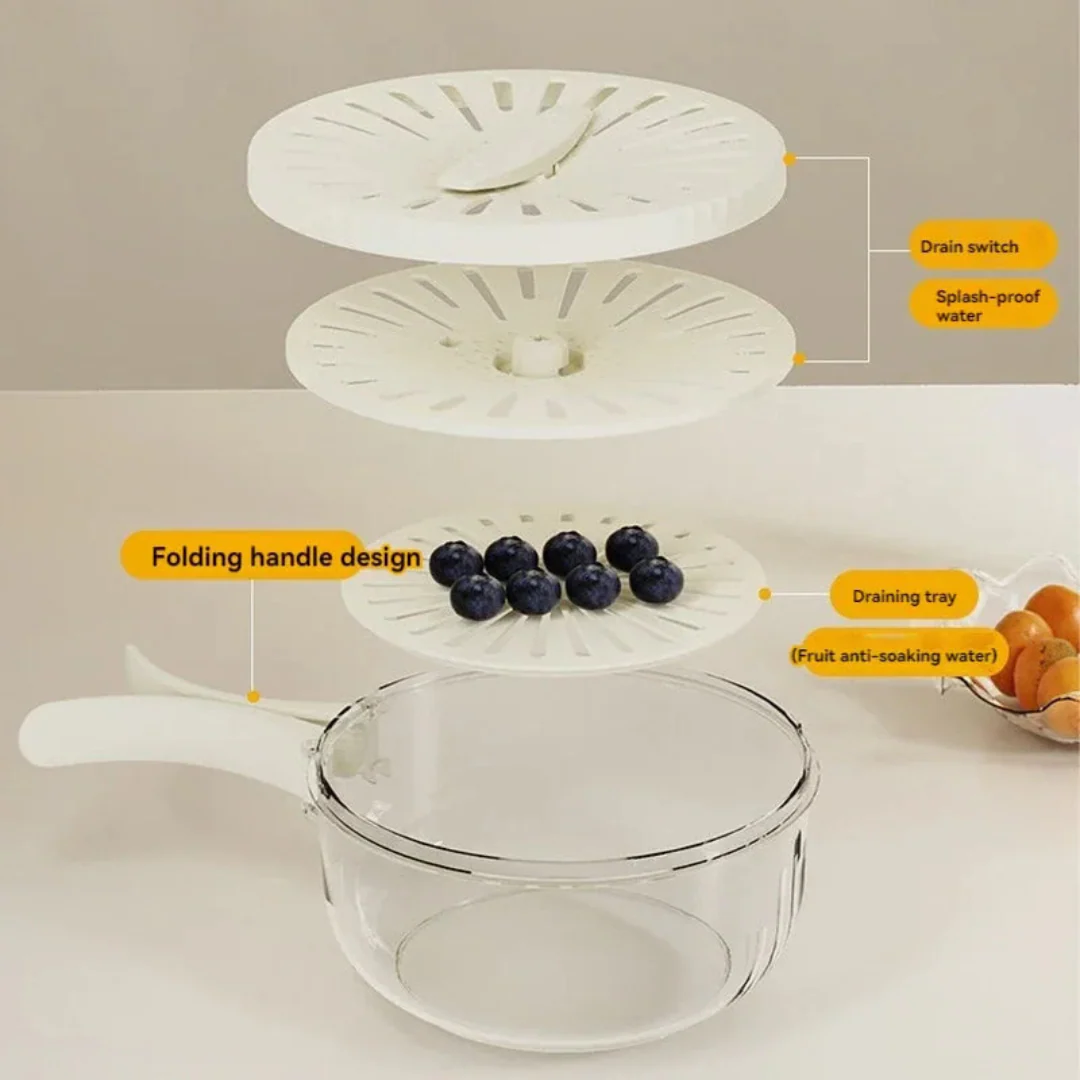 Multifunktionale Obst- und Gemüsewaschschüssel mit klappbarem Griff - Image 7
