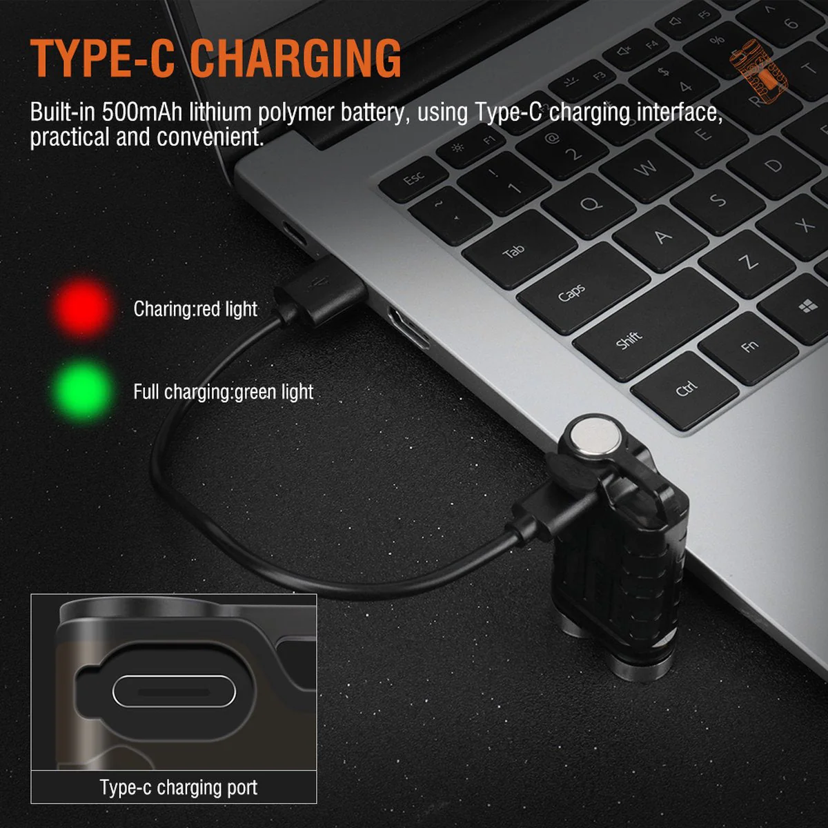 Multifunktions-Taschenlampe 900 Lumen - USB C - 12 Lichtmodi - Image 6