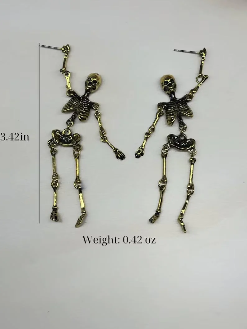 MystiGold – Skelett-Ohrringe in Gold | 1+1 GRATIS - Image 5