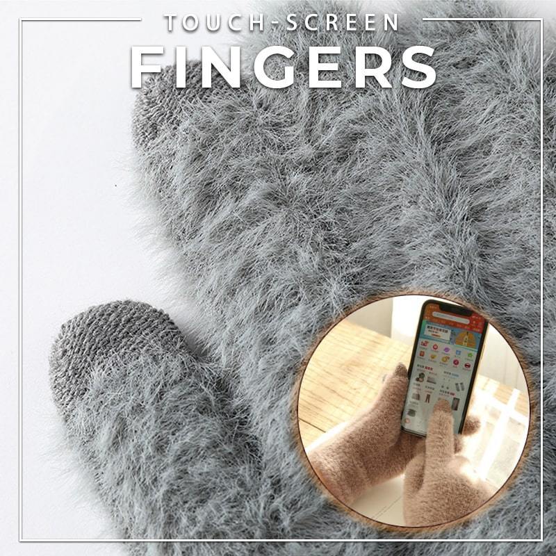 Neva – Damen Winter Touchscreen Handschuhe mit Kunstmink-Futter - Image 2