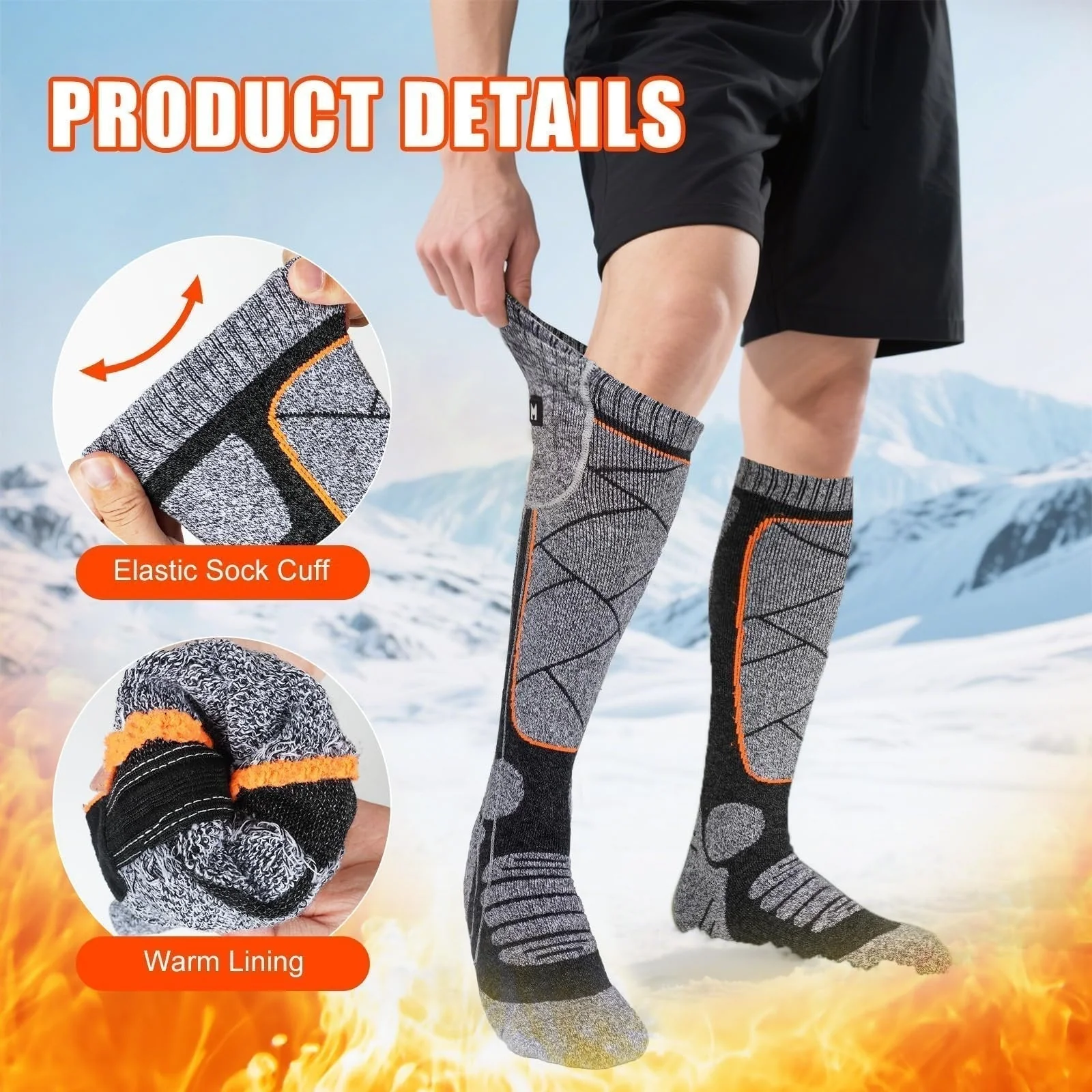 Nolan – Wiederaufladbare Heizsocken mit langanhaltender Wärme - Image 22
