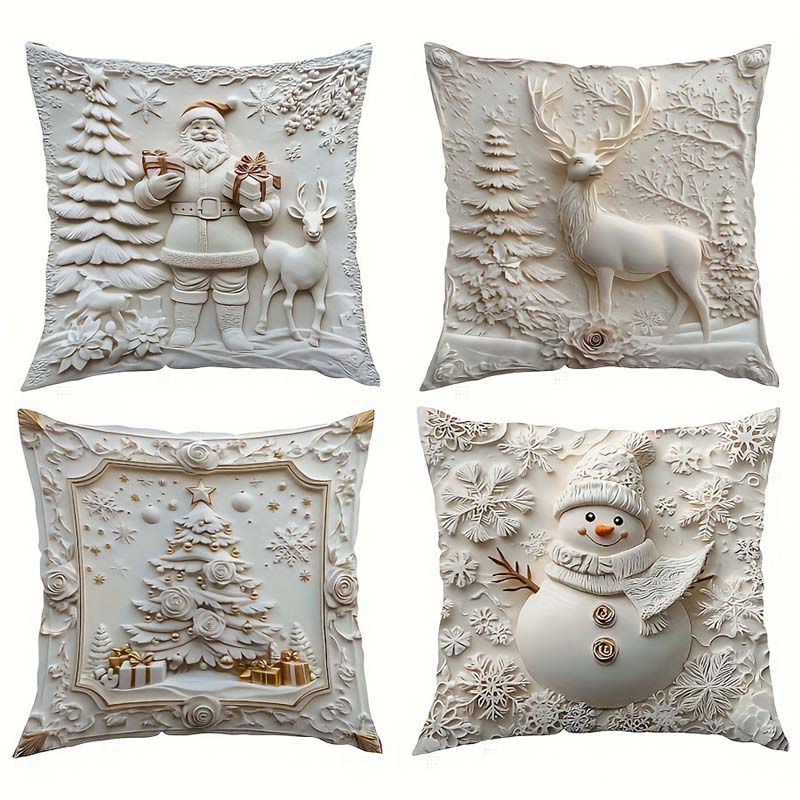 NordForm – Elegante Weihnachts-Kissenbezüge | 4er-Set