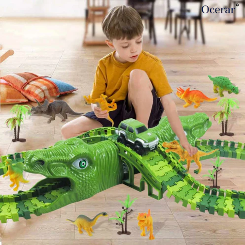 Ocerar™ 153 Stück Dinosaurier-Rennstrecke