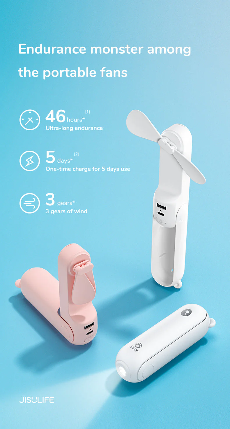 Ocerar | Tragbarer Mini-Ventilator + Powerbank + Taschenlampe + USB in 1 GADGET - Image 2