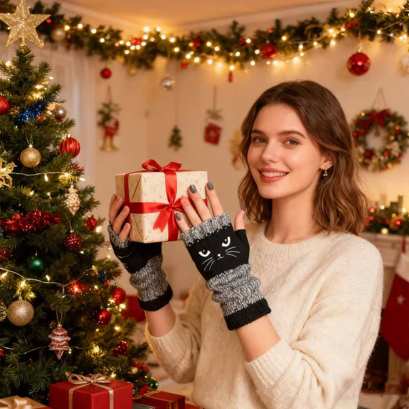 Olivia – Katzenstickerei Fingerhandschuhe | 1+1 GRATIS - Image 4