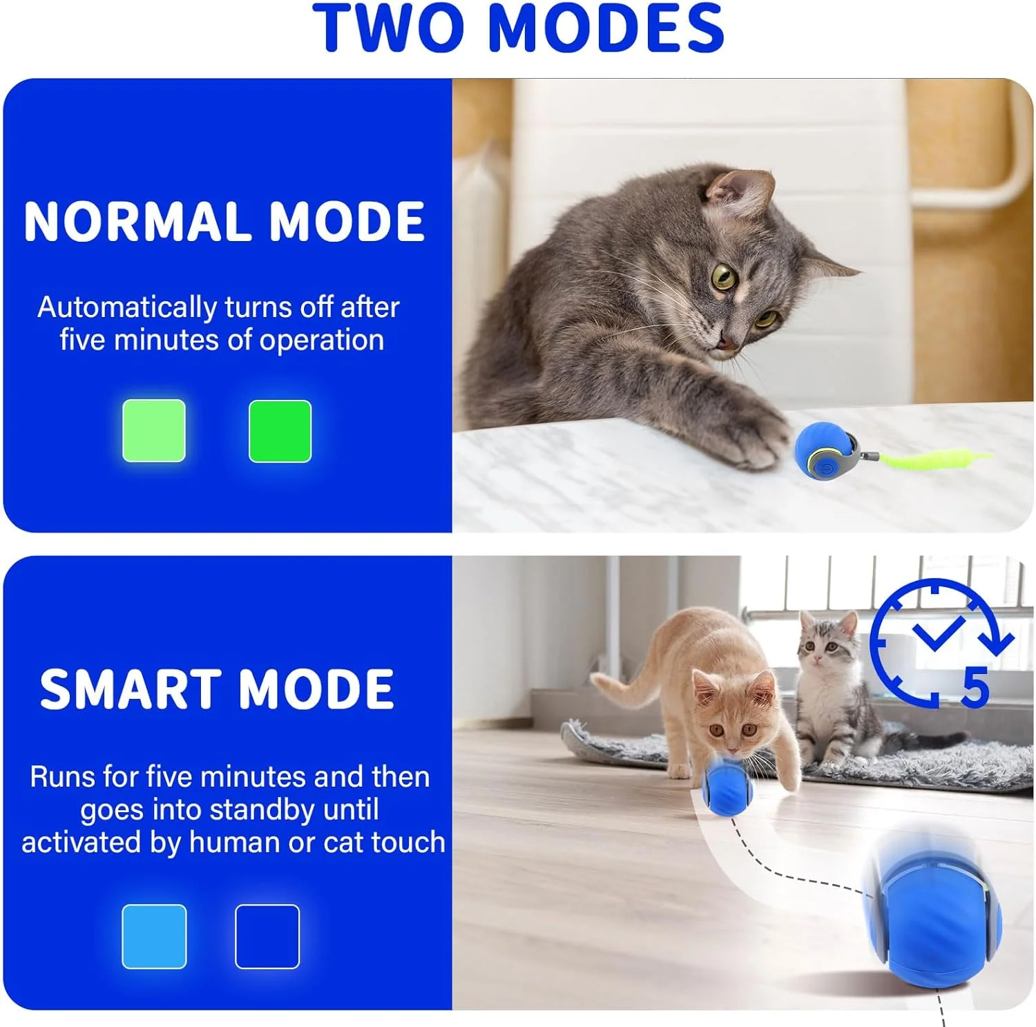 PurrMotion – Interaktiver Wiederaufladbarer Katzenspielball | 1+1 GRATIS - Image 2