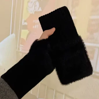 Rosa — Damen Leichte Warme Nerz-Fleecehandschuhe - Image 5