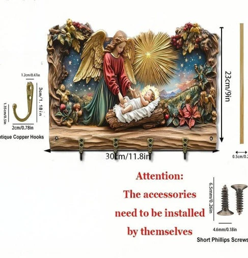 SacraHold 2D – Jesus Wanddekoration Schlüsselhalter - Image 2