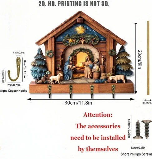 SacraHold 2D – Jesus Wanddekoration Schlüsselhalter - Image 3