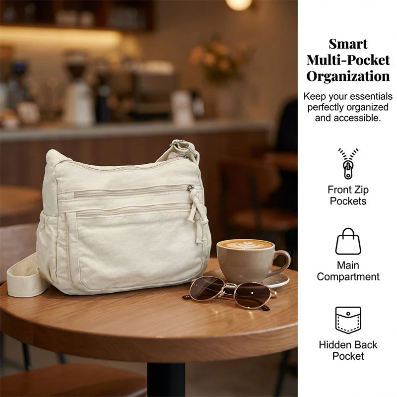 Sally – Legere, lässige Canvas-Schultertasche für Damen - Image 7