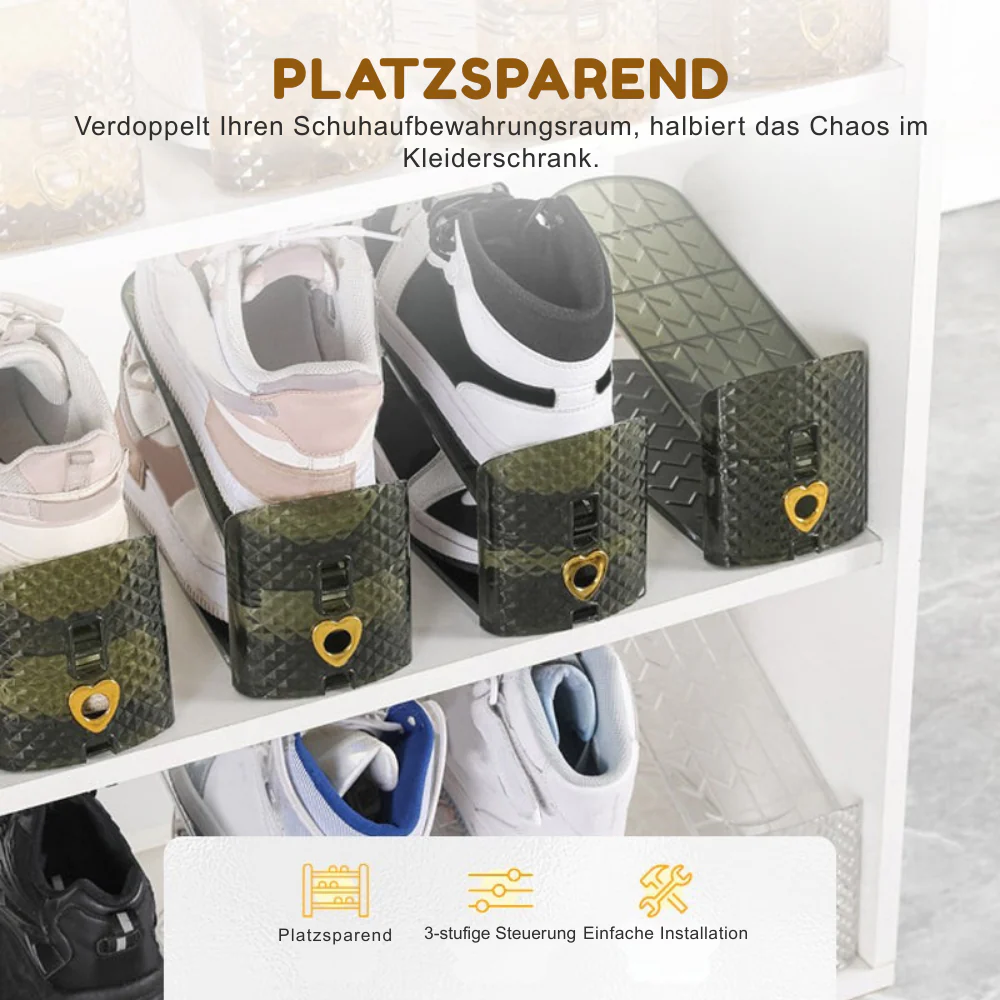 ShoeStack 4 Stück – Verstellbarer Doppel-Schuhorganizer | 50% RABATT - Image 2