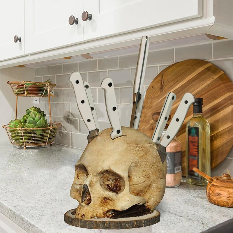 SkullArt – Kreativer Resin Schädel Messerhalter - Image 3