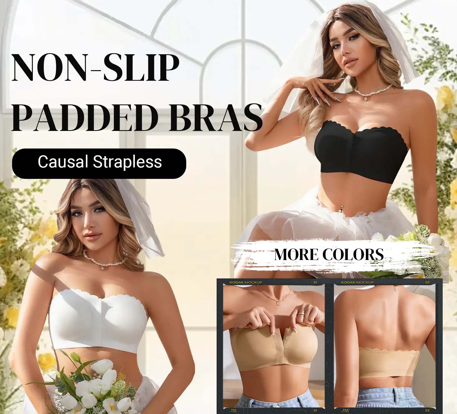 SlipFree™ – Nahtloser Bandeau-BH mit Vorderverschluss | 1+1 GRATIS - Image 12