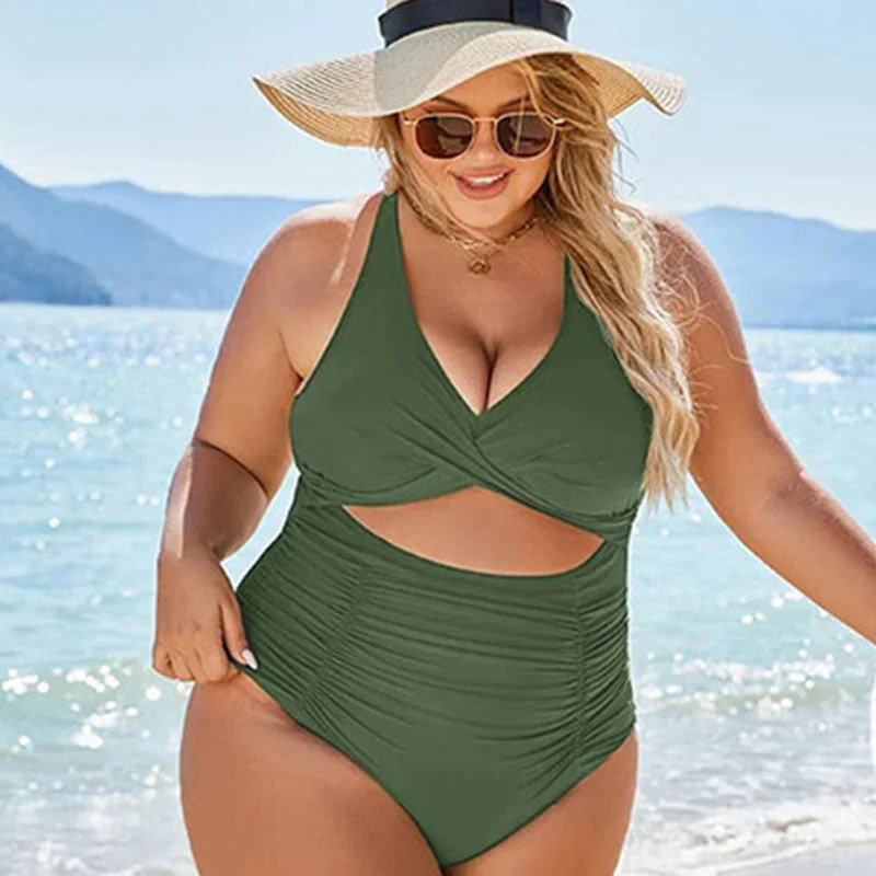 SOMMERSCHLUSSVERKAUF 49% RABATT Damen Push-up Tummy Control Badeanzüge V-Ausschnitt Cutout Badeanzüge - Image 4