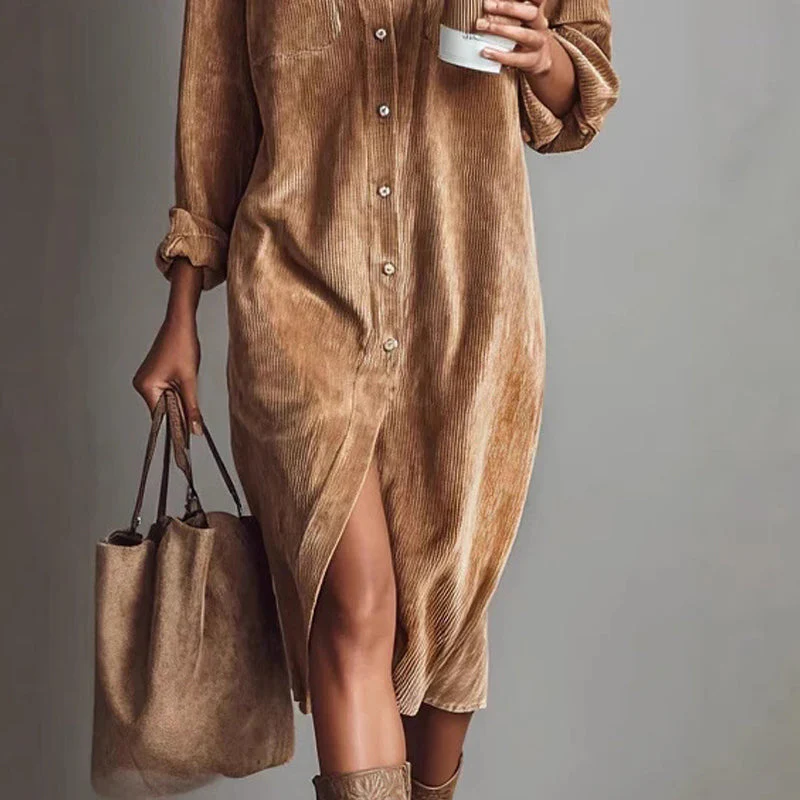 Sophia – Lässiges Cord Hemdkleid | 50% RABATT - Image 5