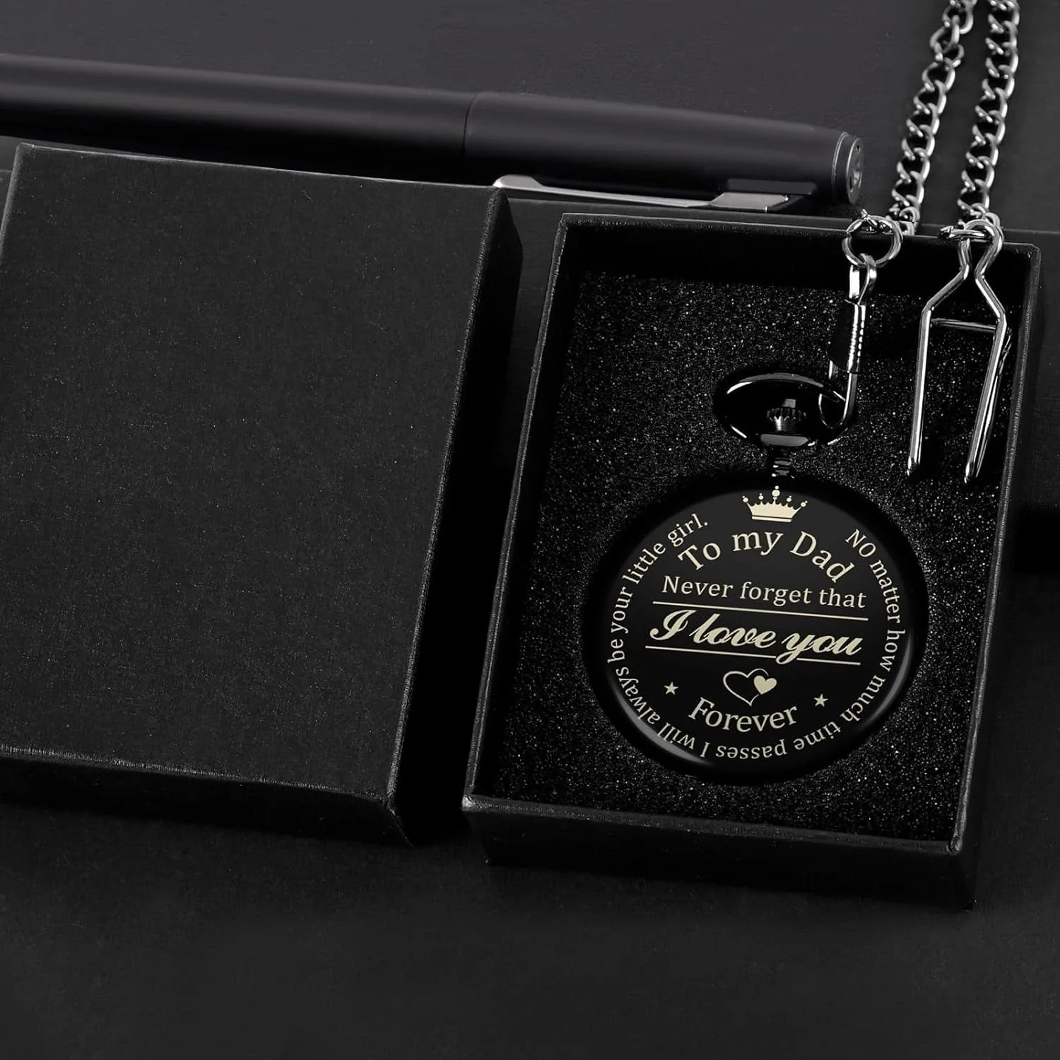 Taschenuhr Herren Silber - Elegantes Design mit Kette, Personalisierbar - Image 6