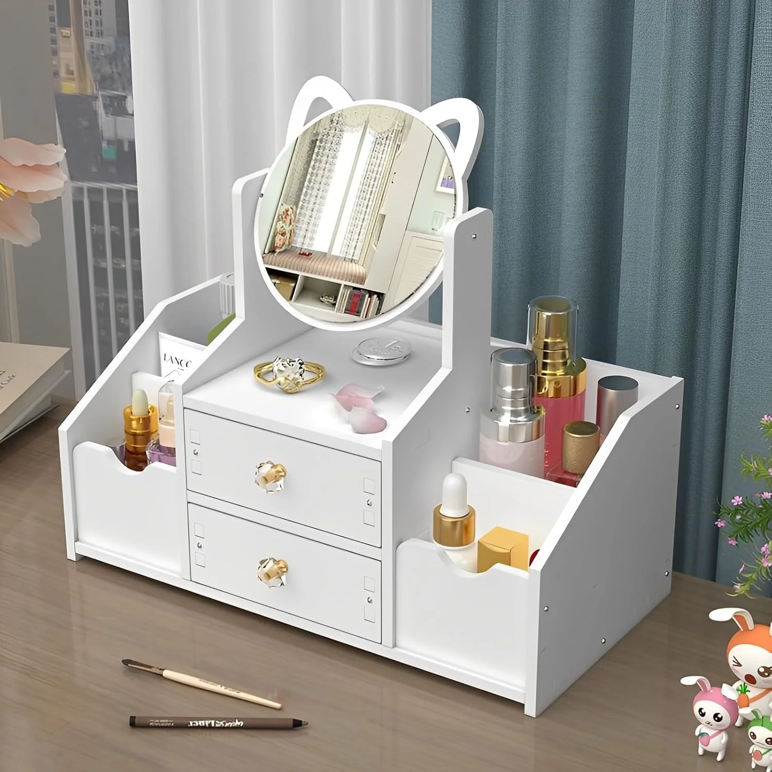 Tischspiegel Aufbewahrung Makeup Box mit Schublade - Image 3