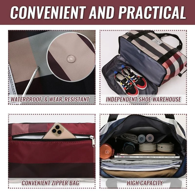 TravelEase – Große gestreifte Wochenend-Reisetasche - Image 5