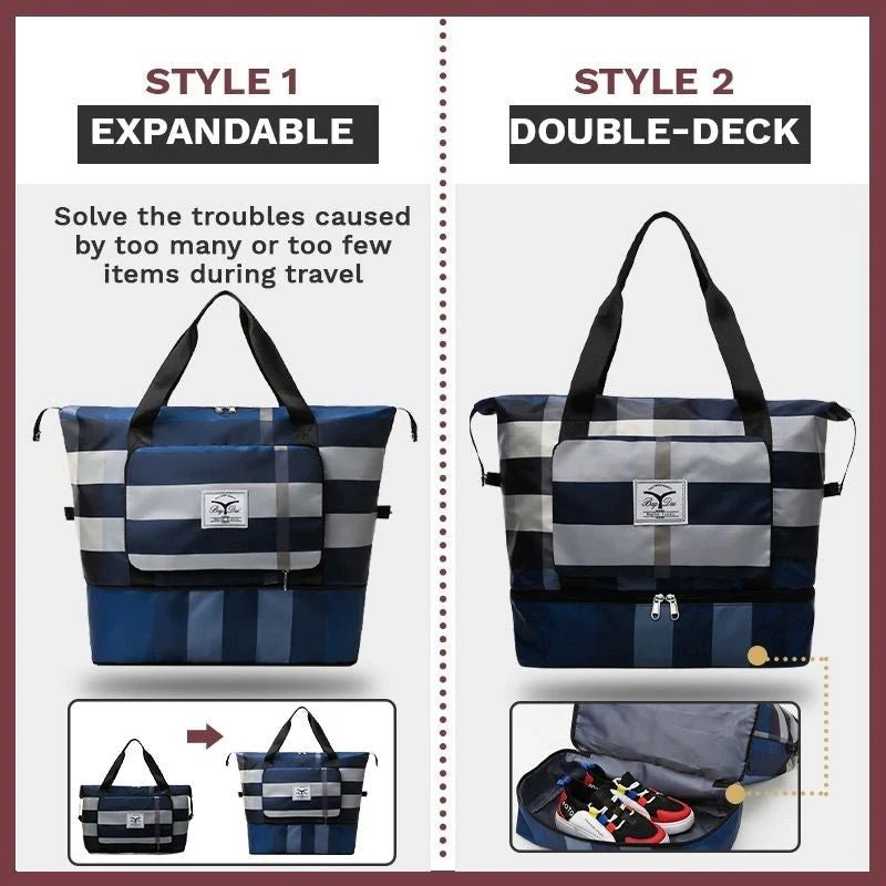 TravelEase – Große gestreifte Wochenend-Reisetasche - Image 8