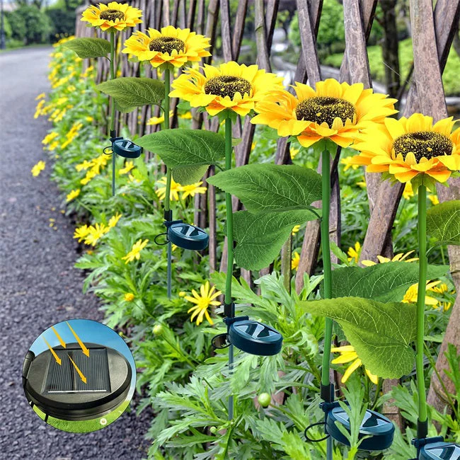 Upgrade-Drei Sonnenblumen — Sturmfeste Endlose Leuchtkraft - Image 5