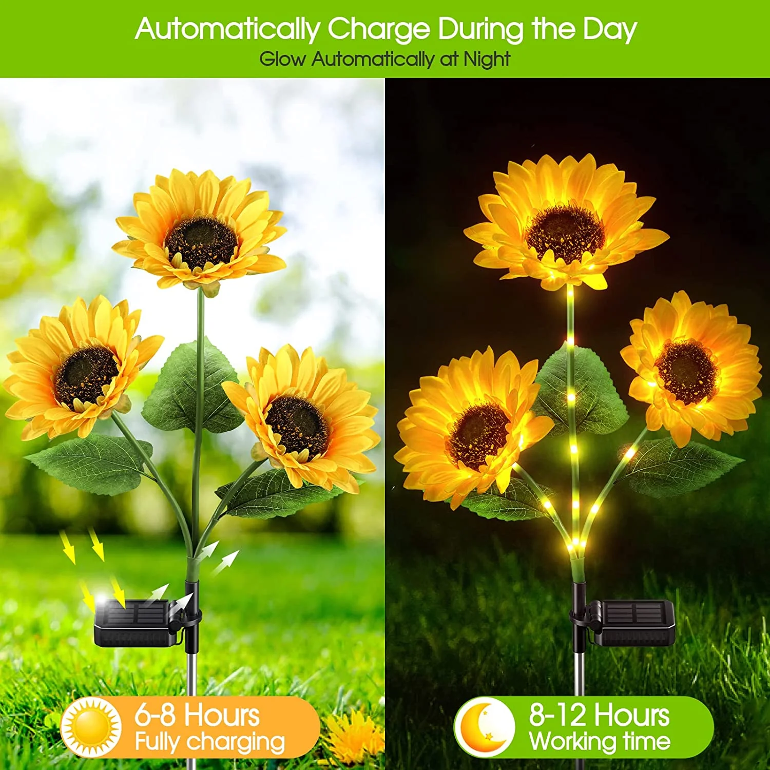 Upgrade-Drei Sonnenblumen — Sturmfeste Endlose Leuchtkraft - Image 6