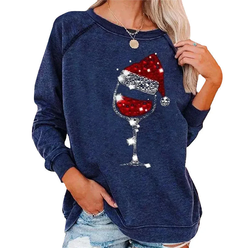 Weihnachts-Sweatshirt mit Weinglas-Print | 50% RABATT - Image 10