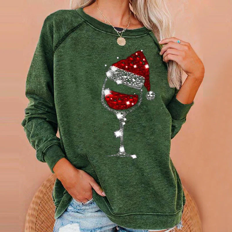 Weihnachts-Sweatshirt mit Weinglas-Print | 50% RABATT - Image 14