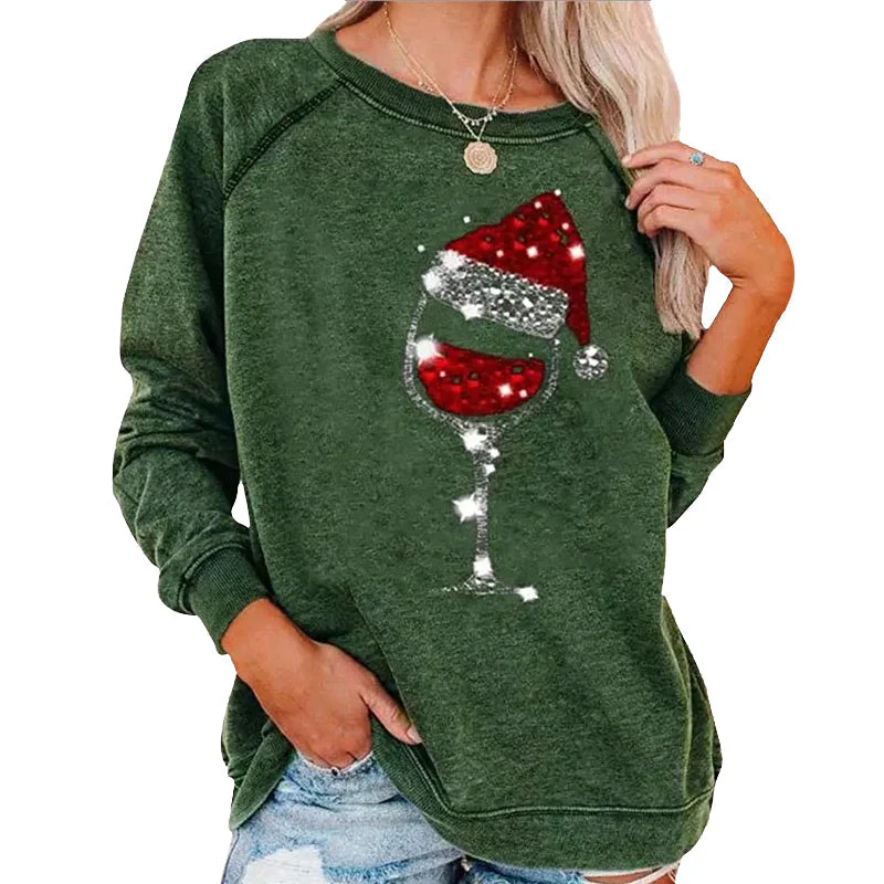 Weihnachts-Sweatshirt mit Weinglas-Print | 50% RABATT - Image 9