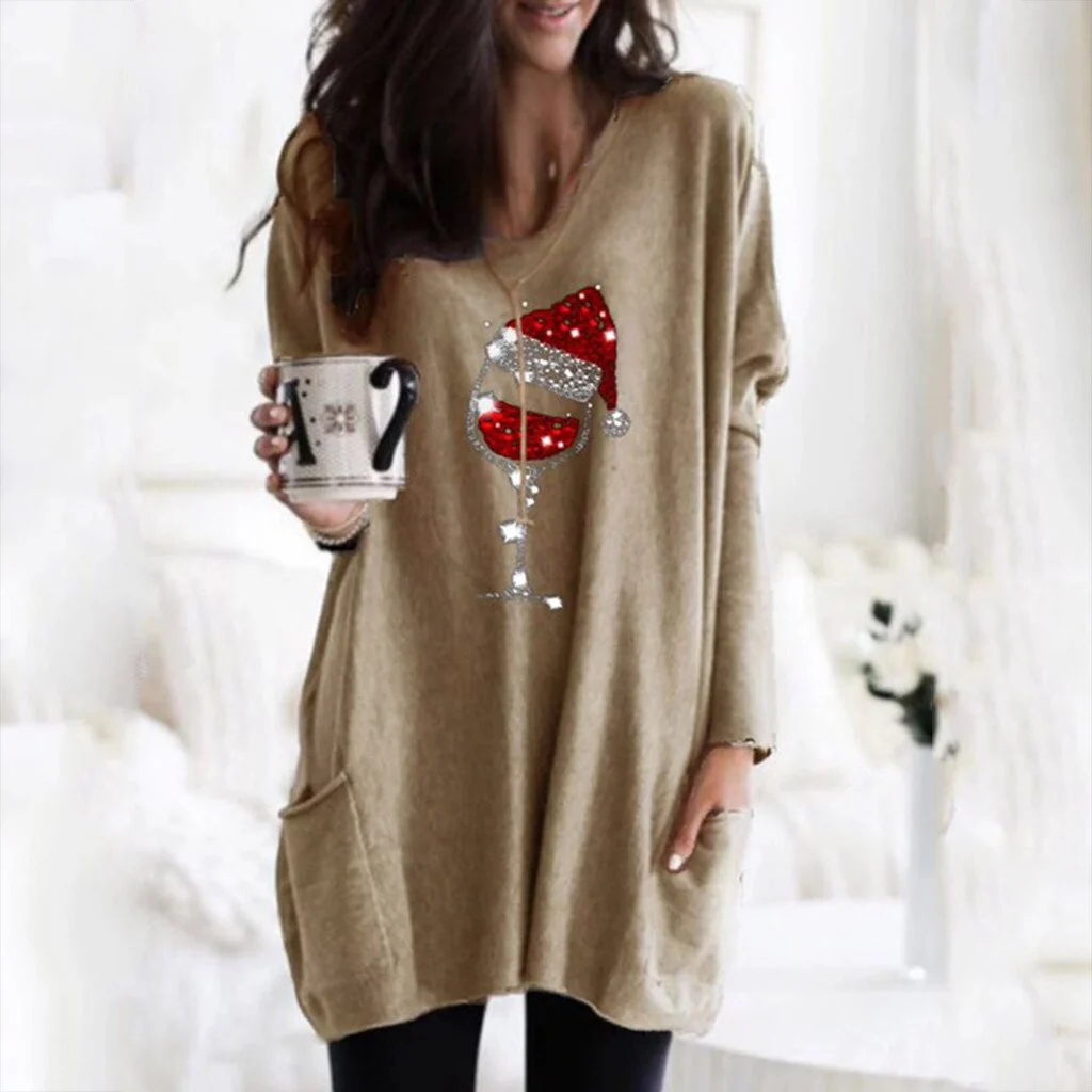 Wein & Weihnachtsmütze Sweatshirt für Frauen | 50% RABATT - Image 10