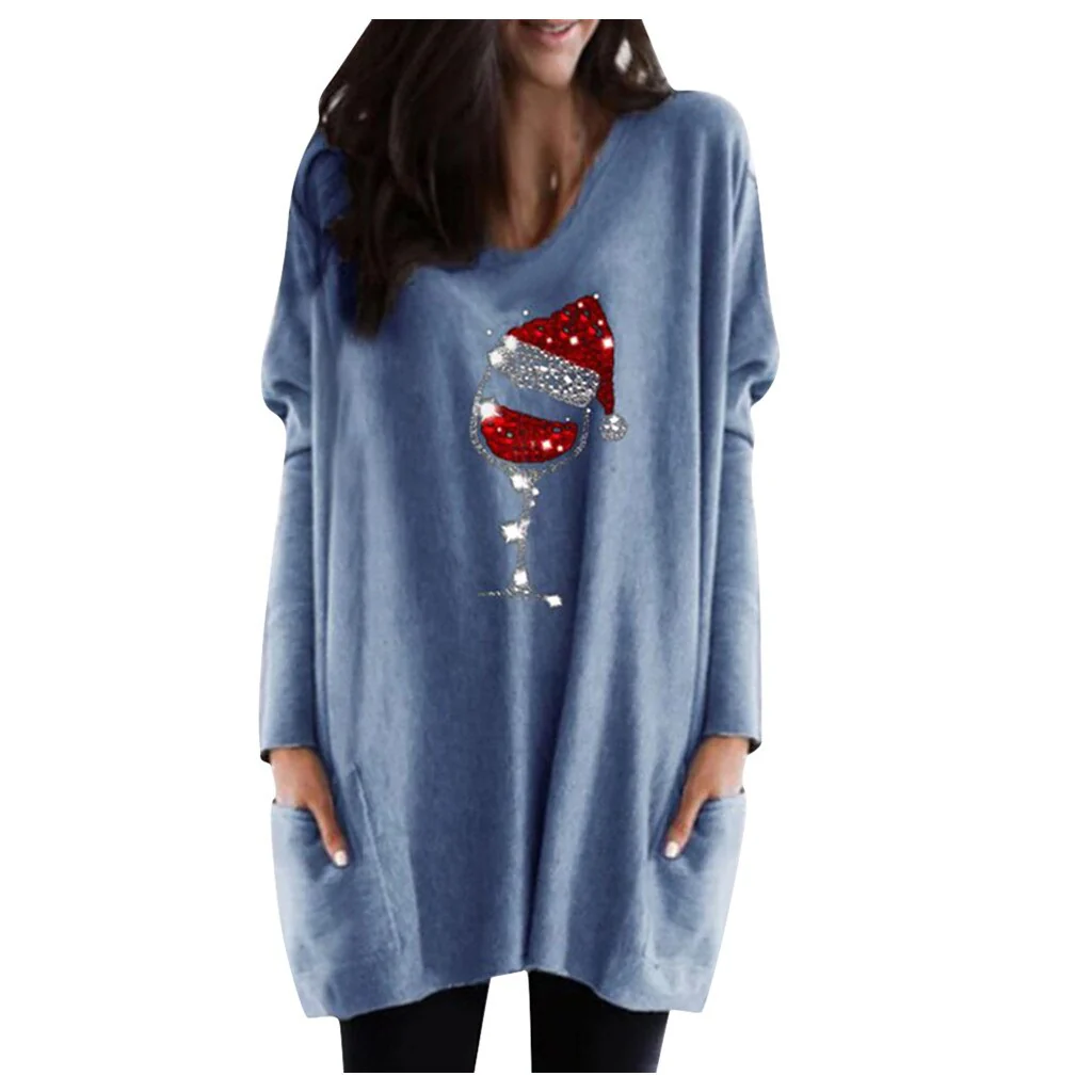 Wein & Weihnachtsmütze Sweatshirt für Frauen | 50% RABATT - Image 5