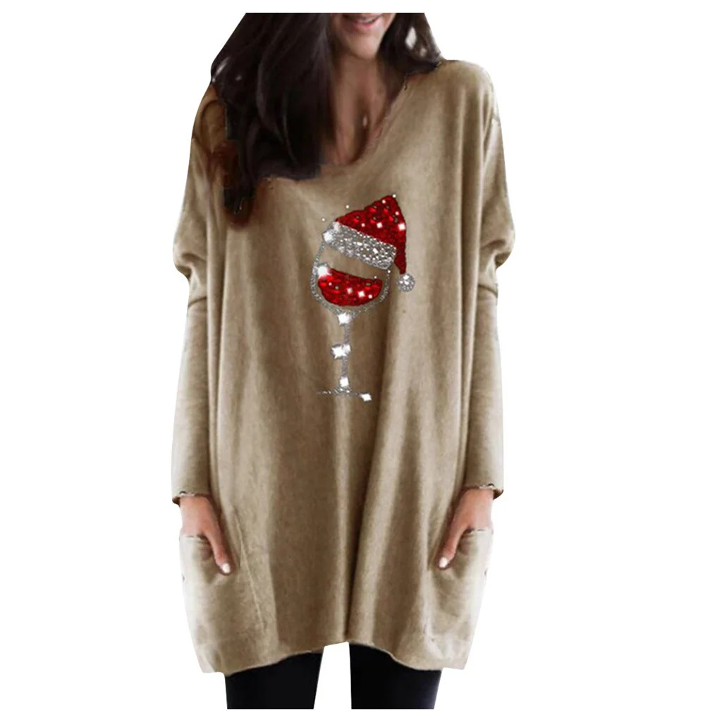 Wein & Weihnachtsmütze Sweatshirt für Frauen | 50% RABATT - Image 6