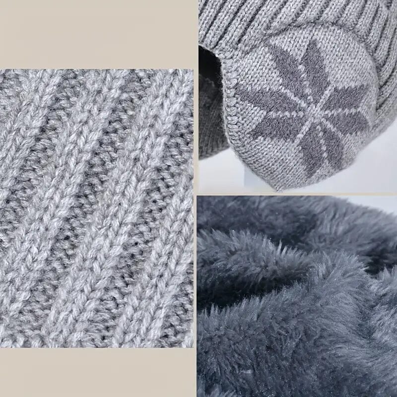 Winter Beanie Mütze Schal Sets Warme Strickmütze - Image 7