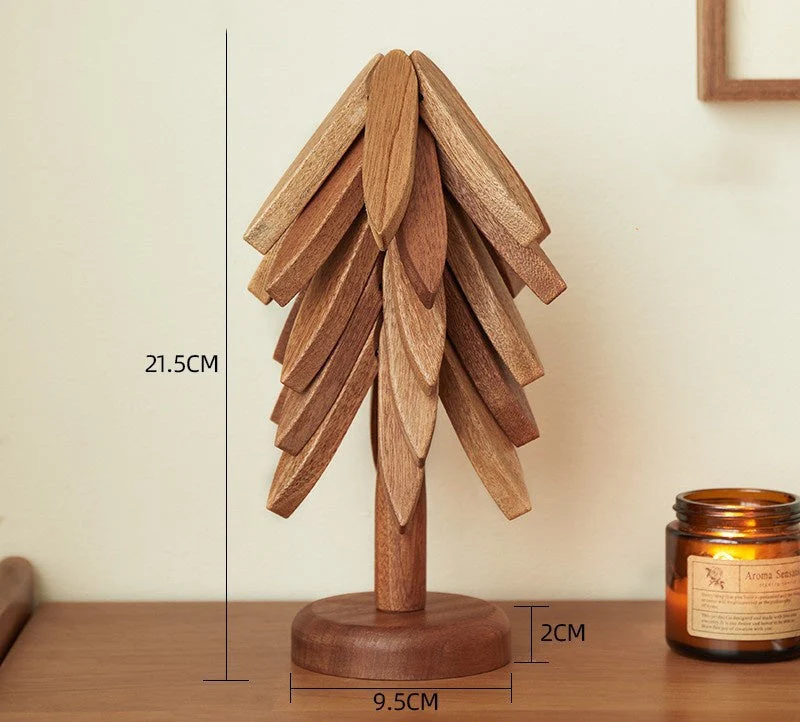 WoodJoy – Isolierte Untersetzer aus Massivholz im Weihnachtsbaum-Design - Image 7